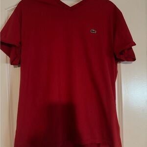 Lacoste Bold Red Cotton Tee